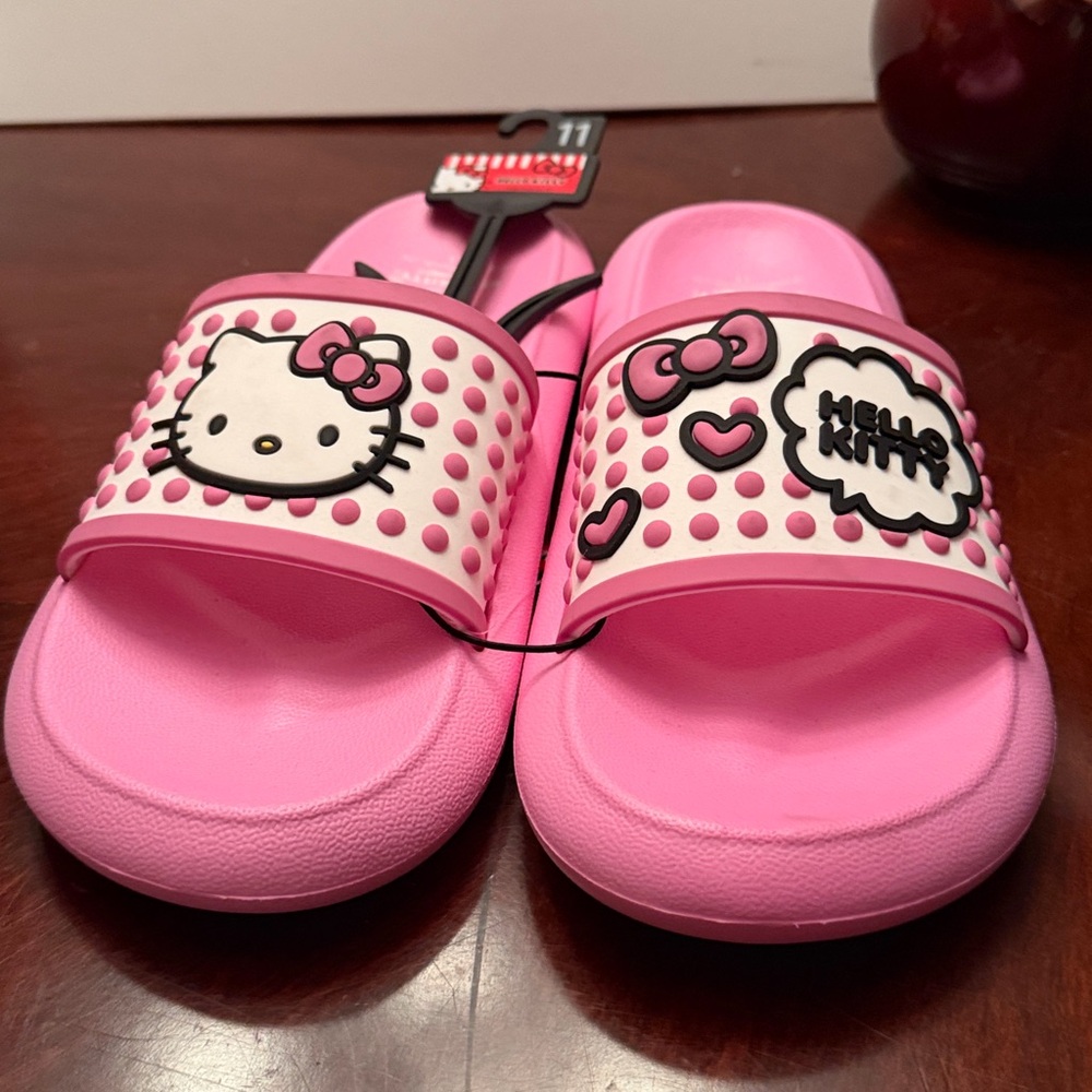 Hello Kitty Pink and White Polka Dot Slides